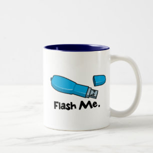 flash me flash drive design Two-Tone coffee mug