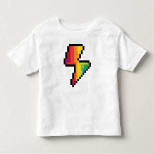 Flash Pixel Lightening Bolt in Rainbow Colours Toddler T-Shirt