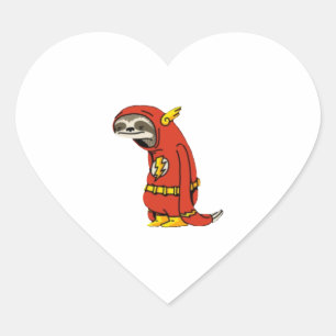 Flash Sloth   Heart Sticker