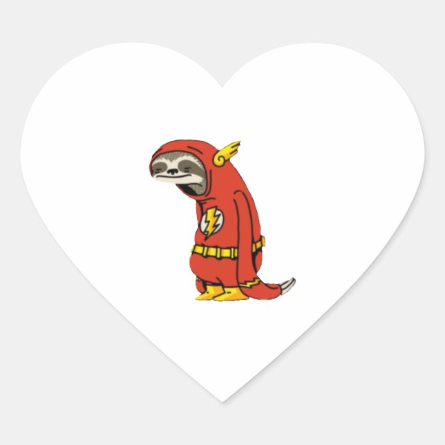 Flash Sloth   Heart Sticker (Front)