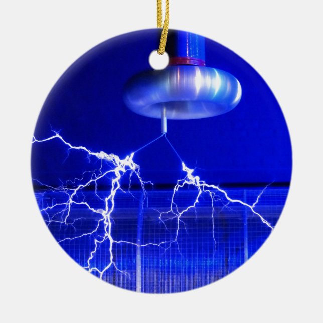Flash Tesla Coil... Ceramic Tree Decoration (Front)