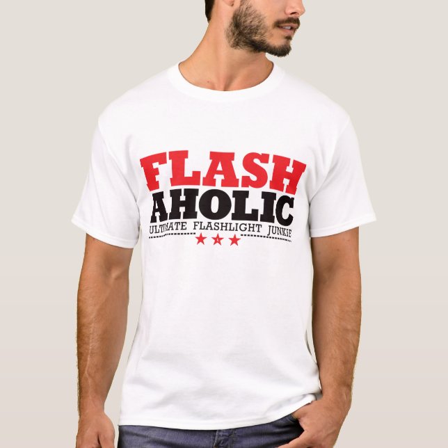 Flashaholic – Ultimate Flashlight Junkie - Red T-Shirt (Front)