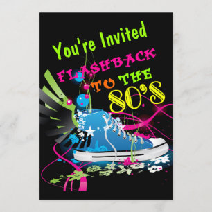 Flashback To The 80's Neon Sneaker Invitation