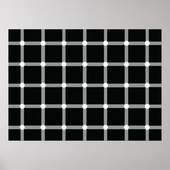 Flashing Black Dots - Optical Illusion Poster (Front)