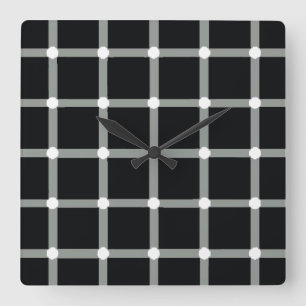 Flashing Black Dots - Optical Illusion Square Wall Clock