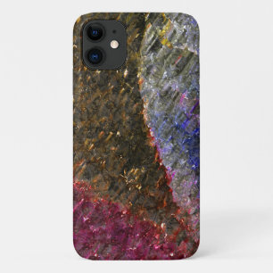 Flashy and rustic melted splashes of coloured glas iPhone 11 case
