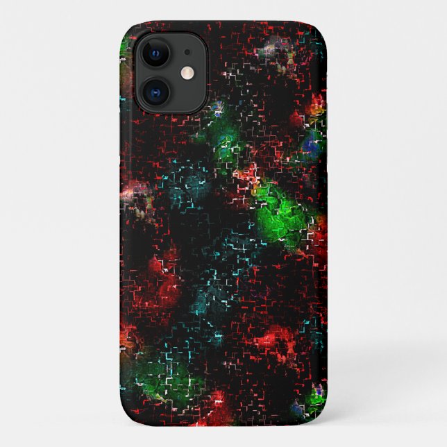 Flashy colour patches under dark and mosaic traces Case-Mate iPhone case (Back)