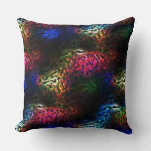 Flashy colourful alien brain or gut? throw pillow
