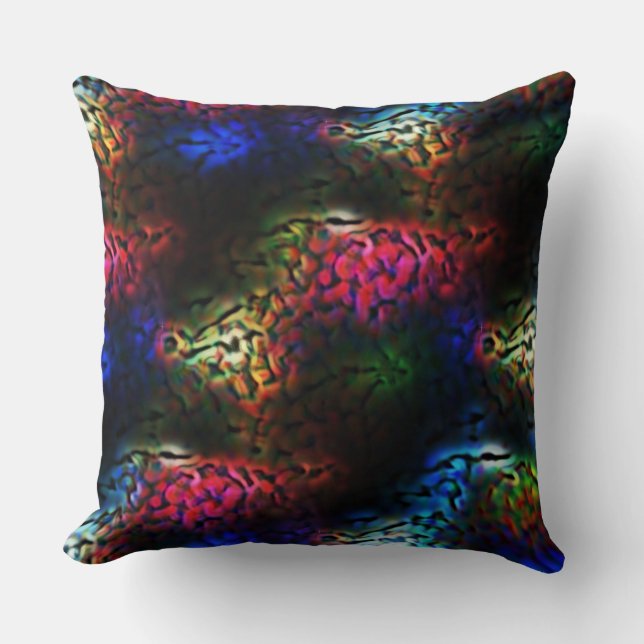 Flashy colourful alien brain or gut? throw pillow (Front)