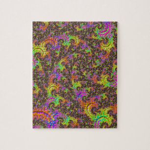 Flashy Colourful Spiral Abstract Digital Fractal Jigsaw Puzzle