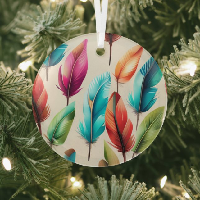 Flashy Feathers  Glass Tree Decoration (Insitu)