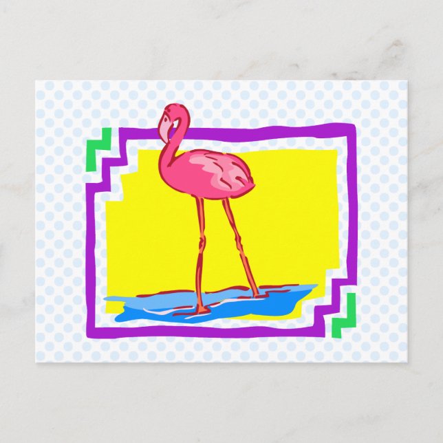 Flashy Flamingo Postcard (Front)