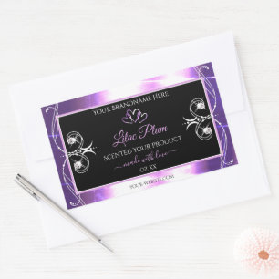 Flashy Light Purple Black Product Labels Diamonds