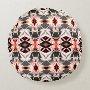 Flashy light to dark rapport, clear salmon to grey round cushion