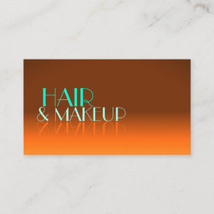 Flashy Orange and Teal Mirror Font Professional Business Card