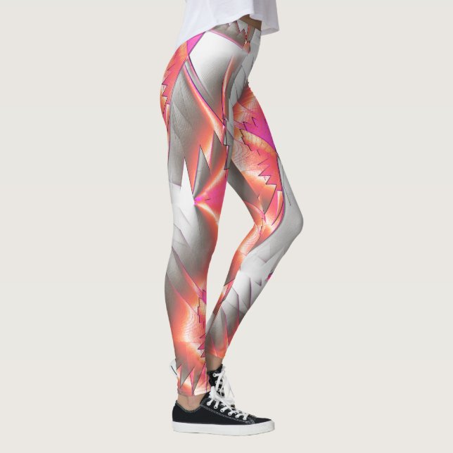 Flashy peach to pink, extremely rough digitalised leggings (Right)