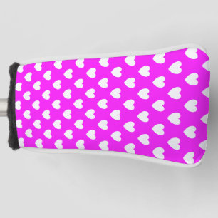 Flashy Pink And White Hearts Girly Golf Head Cover