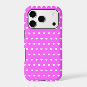 Flashy Pink And White Hearts Pattern