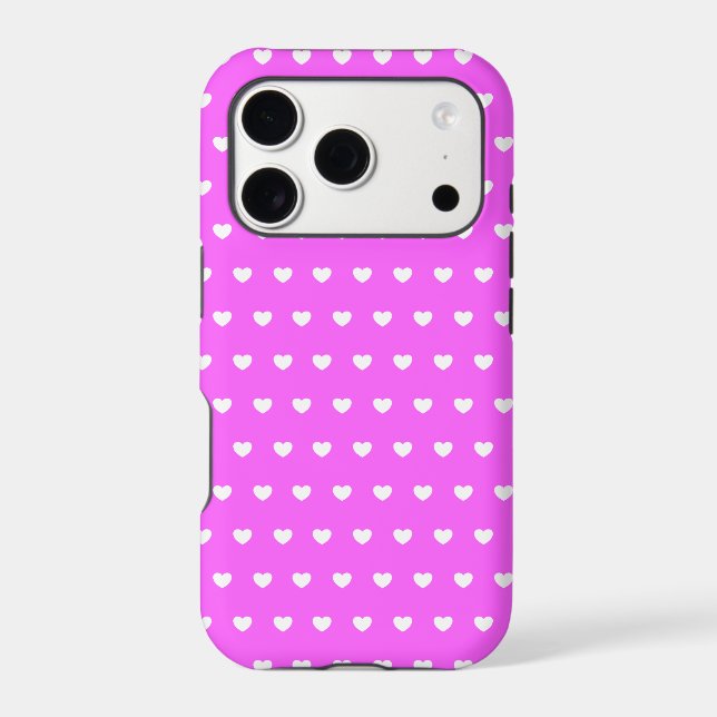 Flashy Pink And White Hearts Pattern (Back)