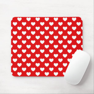 Flashy Red And White Hearts Bold Mouse Pad