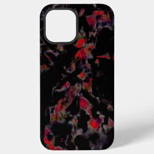 Flashy red blots on dark grey rocky base, texture iPhone 12 pro max case