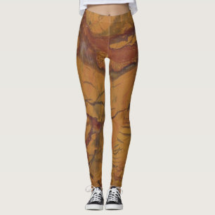 Flashy Red Jasper Natural Rock Photo Designed Leggings