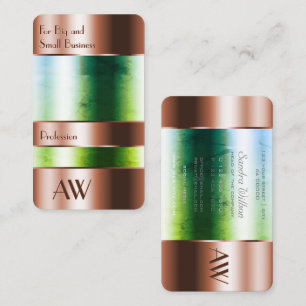 Flashy Rose Gold Box Glass Optics with Monogram Business Card