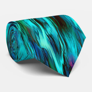 Flashy stained from blue to cyan, and red spots tie