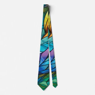 Flashy Stained Glass, Vivid Colours, Colourful Tie