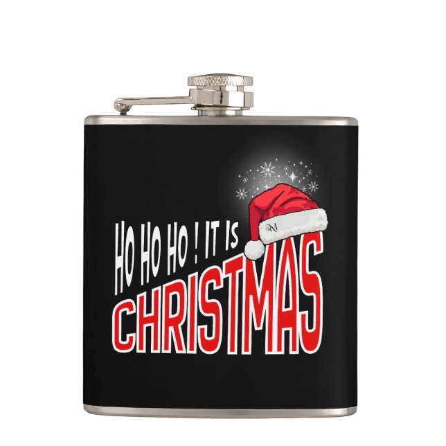 Flask 6oz : It's Christmas (black) (Front)