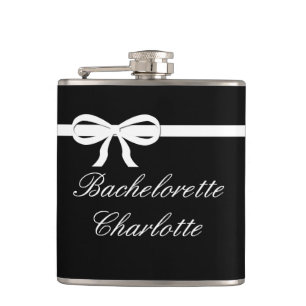 Flask Bachelorette Gift black Wedding Personalised