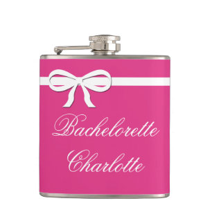 Flask Bachelorette Gift pink Wedding Personalised