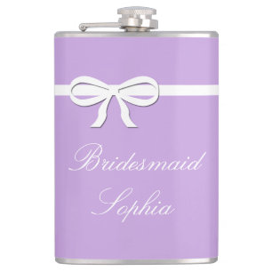 Flask Bridesmaid Gift lilac Wedding Personalised