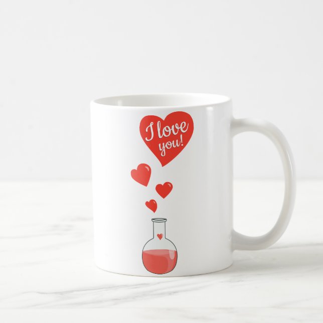 Flask of Hearts Geek I Love You Valentines Day Coffee Mug (Right)