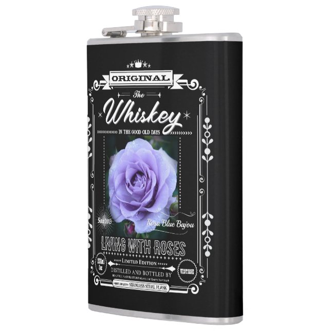 FLASK_Rosa Blue Bajou Hip Flask (Left)
