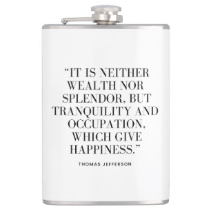 Flask with Happiness and Wealth Quote