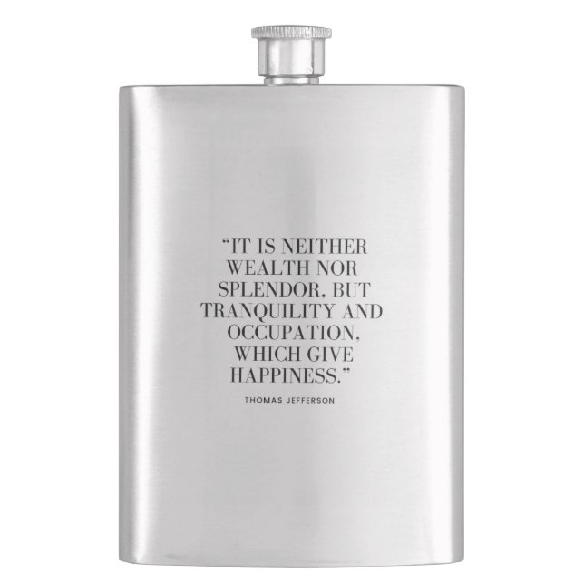 Flask with Happiness and Wealth Quote (Front)
