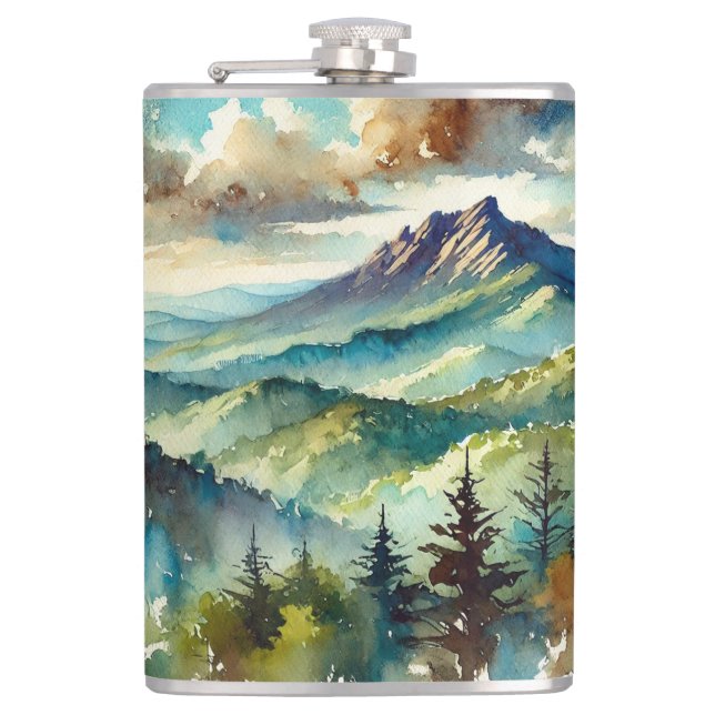 Flask with Mountain Landscape Design – Adventure-R (Front)