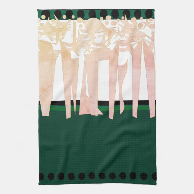 Flat ART DECO  Tea Towel (Vertical)