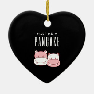 Flat As A Pancake Couple Hippo Hippo Lover Ceramic Ornament
