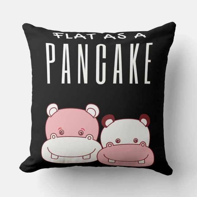 Flat As A Pancake Couple Hippo | Hippo Lover Cushion (Front)