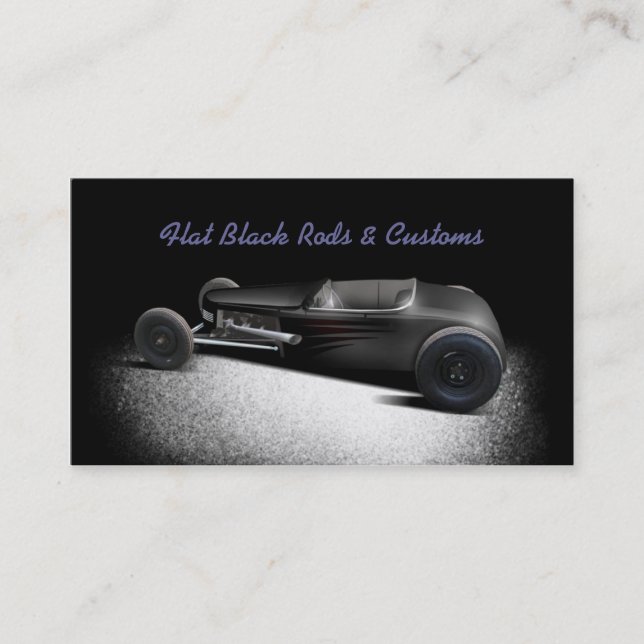 Flat Black Hot Rod Business Card (Front)