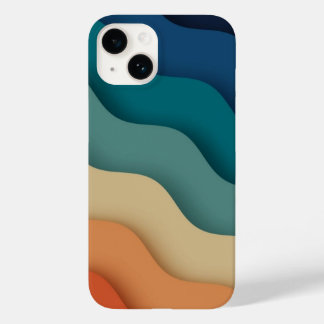 Flat Boho Abstract Landscape Sunset and Mountains Case-Mate iPhone 14 Case