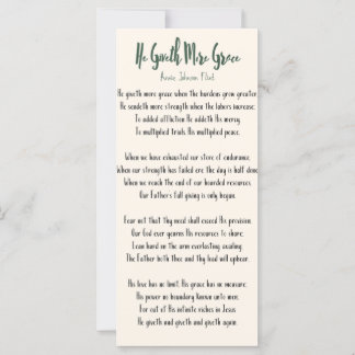 Flat Card Annie Johnson Flint He Giveth More Grace