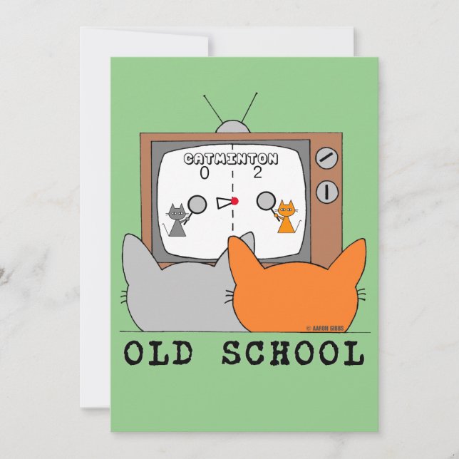 Flat Card - OLD SCHOOL Retro Video Game Cats (Front)