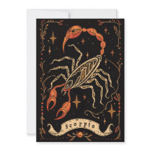 Flat card - Scorpio Celestial Zodiac Art