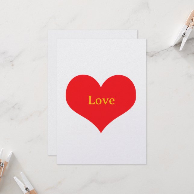 Flat Card Theme Love - Love - with Envelope (Front/Back In Situ)
