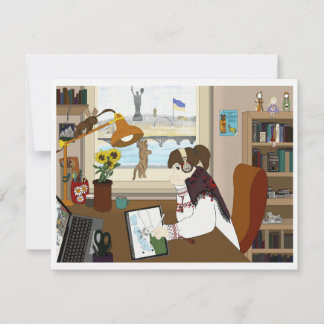 Flat Card Ukraine girl