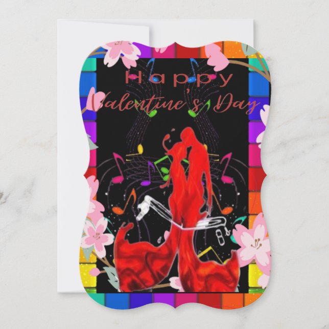 Flat Card Valentine's, day,T-shirt, loves, happy,  (Front)