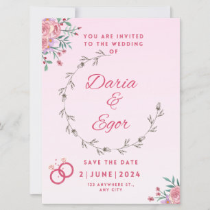 Flat Card wedding save the date invitation